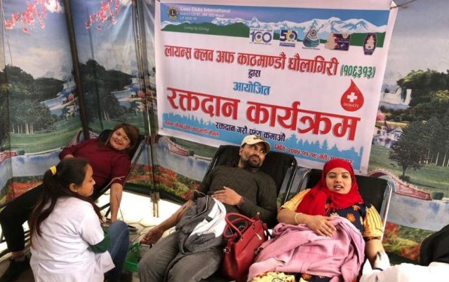 लायन्स क्लव काठमाडौं धौलागिरीको रक्तदान