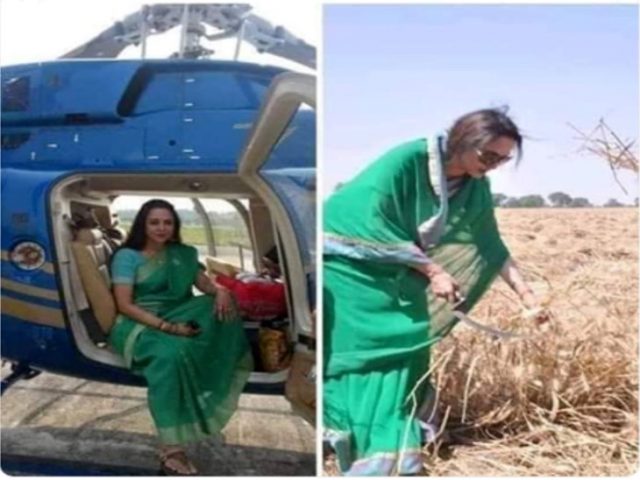 मनाेरञ्जन समाचार : हेमा मालिनी हेलिकप्टरबाट उत्रिन्…अनि गहुँ काट्न थालिन्