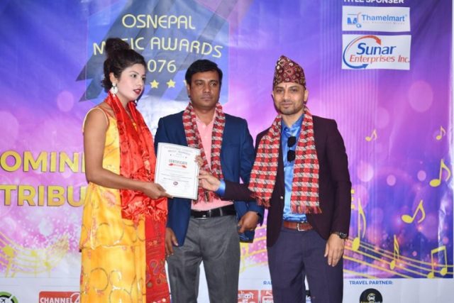 तेस्रो ओएस नेपाल म्यूजिक अवार्डको नोमिनेसनमा परेका श्रष्टालाई प्रमाणपत्र वितरण, ट्याक्सीमाण्डु ट्राभल पार्टनर
