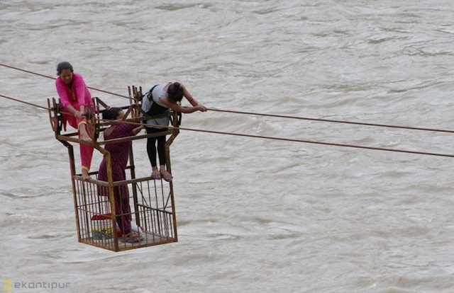 तुइन हटाएर झोलुङ्गे पुल निर्माण