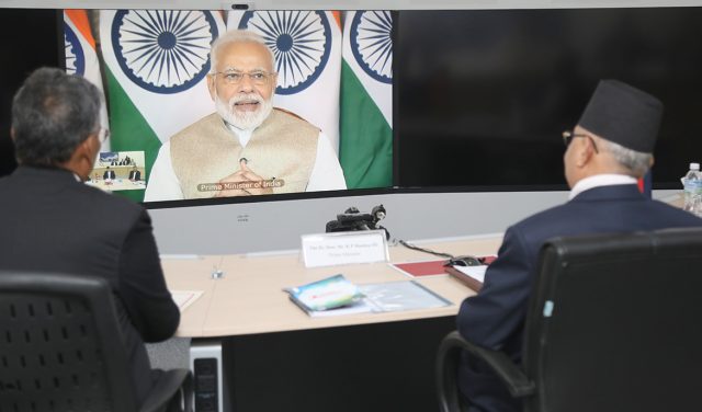 ओली(मोदीले गरे विराटनगर(जोगवनी इन्टिग्रेटेड चेक पोस्ट उद्घाटन)