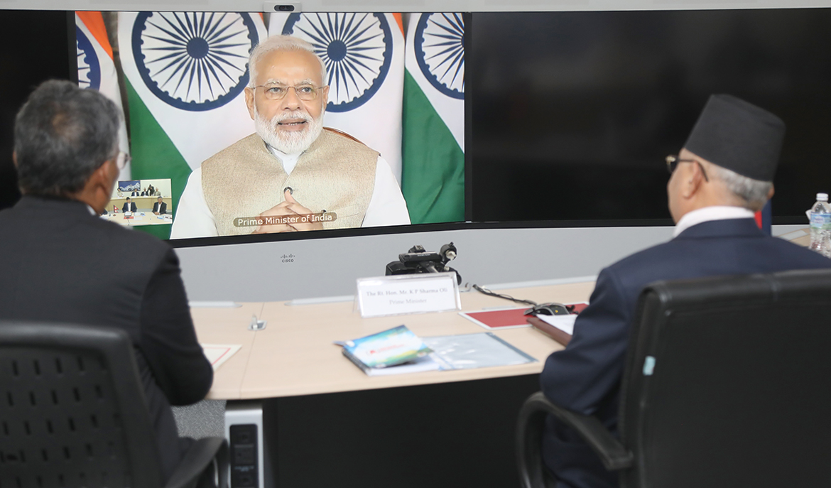 ओली(मोदीले गरे विराटनगर(जोगवनी इन्टिग्रेटेड चेक पोस्ट उद्घाटन)