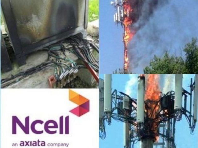 मुलुकका विभिन्न ठाउँका एनसेल टावरमा आगजनी