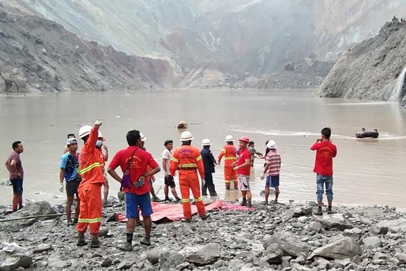 म्यान्मारको खानीमा पहिरोमा एक सय ६२ को मृत्यु