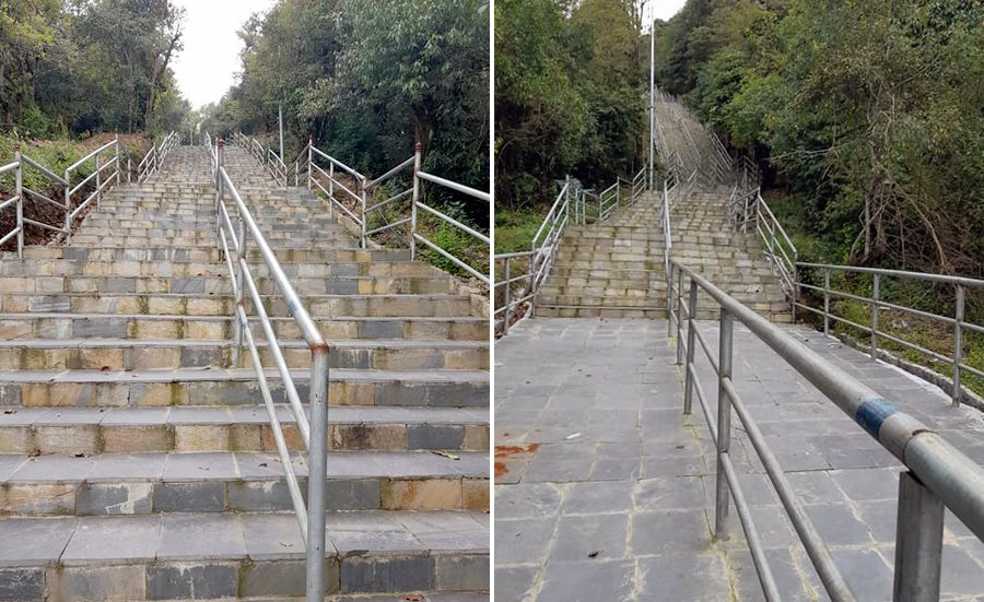 पर्यटकीयस्थल रेसुङ्गामा सिँढी निर्माण