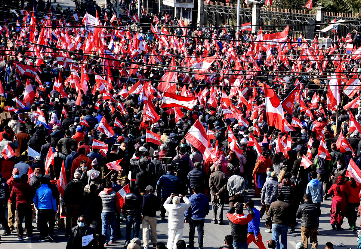काँग्रेसद्वारा आज १६५ निर्वाचन क्षेत्रमा प्रदर्शन