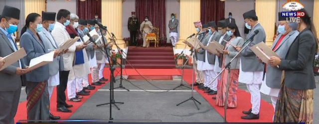 ओलीले लिए सपथ, दोहोरिए पुरानै मन्त्री