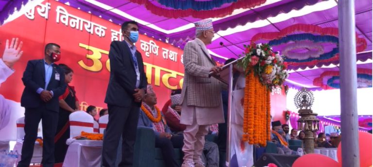 ओलीले गरे २ अर्बको तरकारी बजार उद्घाटन
