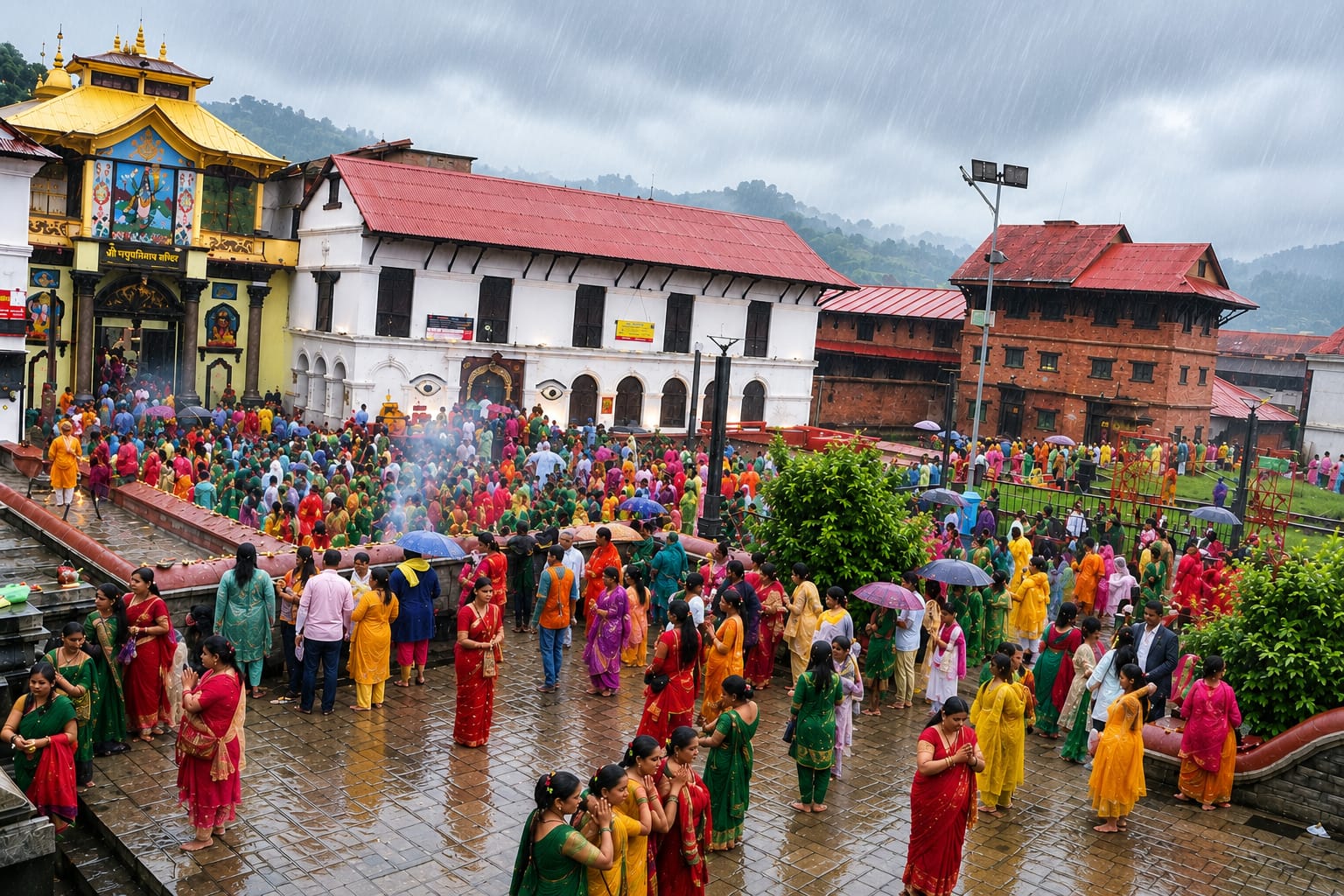 साउन सुरु भएसँगै झरीका बीच पशुपतिनाथसहित देशभरका शिवालयमा भक्तजनको घुइँचो, दर्शनलाई सहज बनाउन कोषको विशेष तयारी